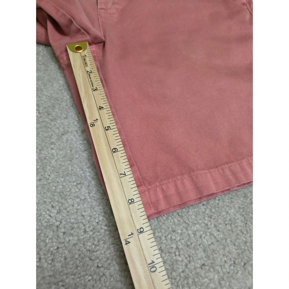Orvis Men 34 Chino Shorts Coral Pink Cotton Twill Flat Front Sporting Traditions